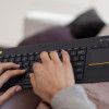 Logitech | K400 Plus | Keyboard with Trackpad | Wireless | US | Black | • Keyboard• Unifying receiver • 2 AA batteries (pre-installed)• User documentation