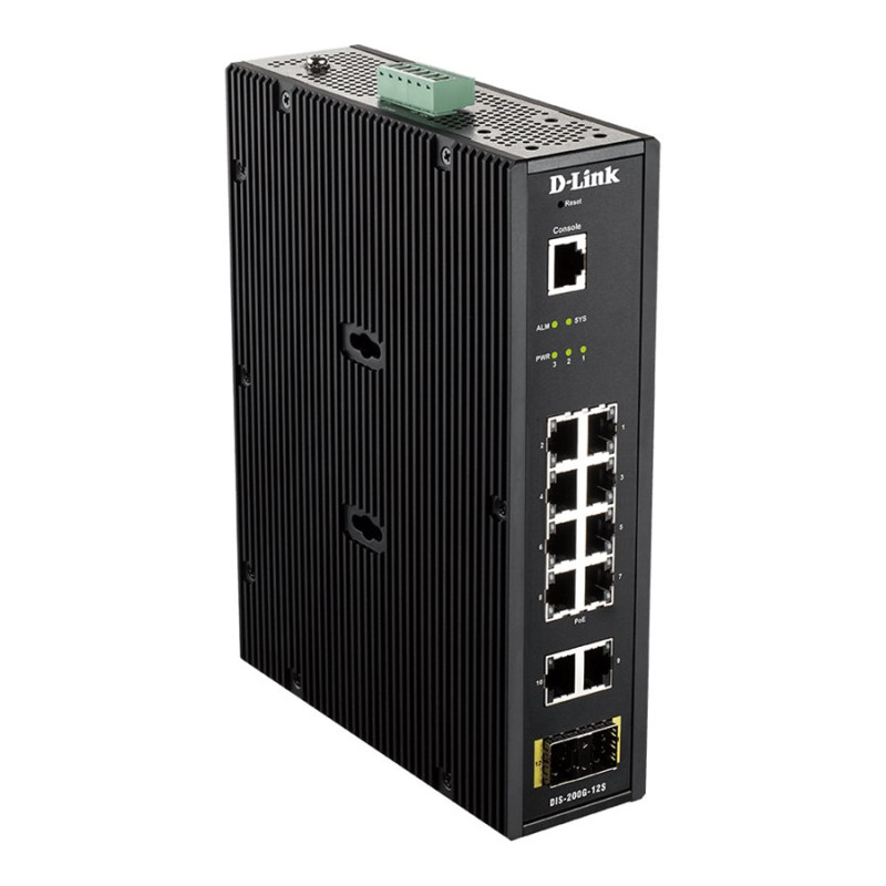 D-LINK DIS-200G-12S L2 Managed Industrial Switch with 10 10/100/1000Base-T and 2 1000Base-X SFP ports | D-Link | 60 month(s)