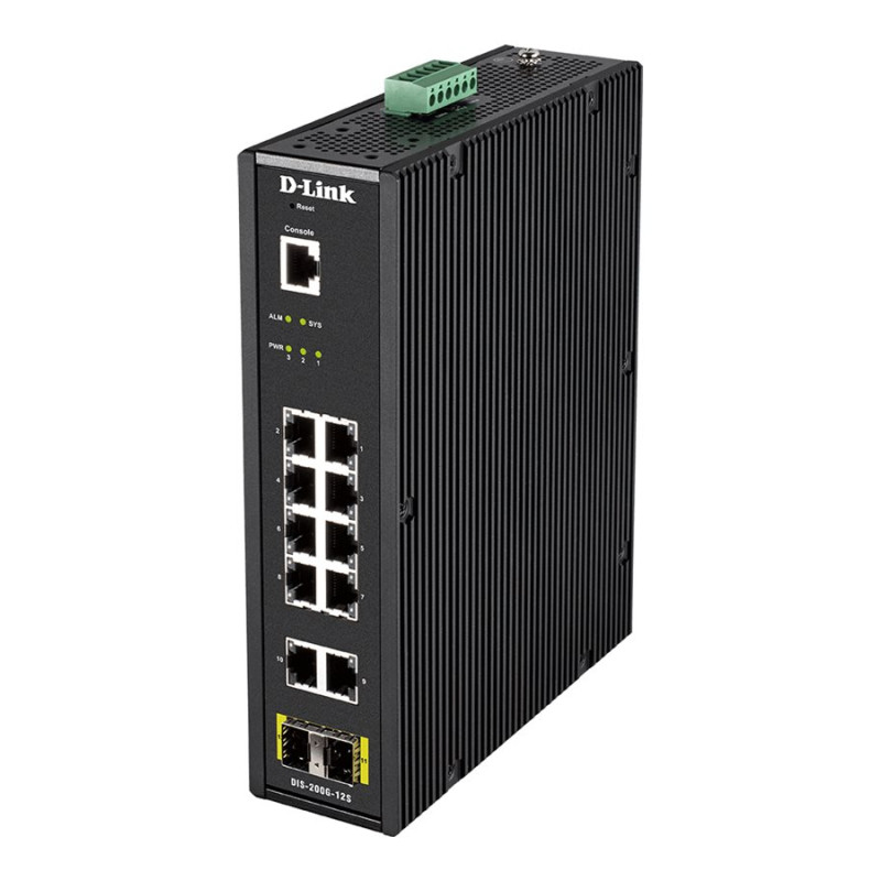 D-LINK DIS-200G-12S L2 Managed Industrial Switch with 10 10/100/1000Base-T and 2 1000Base-X SFP ports | D-Link | 60 month(s)
