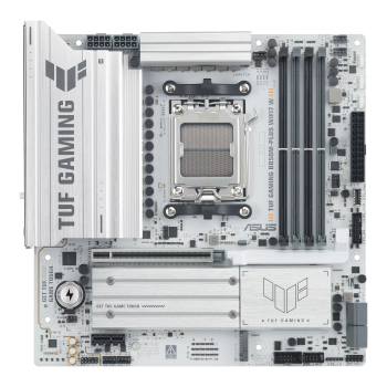 Asus TUF GAMING B850M-PLUS WIFI7 W | Procesoru saime AMD | Procesora ligzda AM5 | DDR5 | Atbalstītie cietā diska interfeisi SATA, M.2 | SATA savienotāju skaits 4
