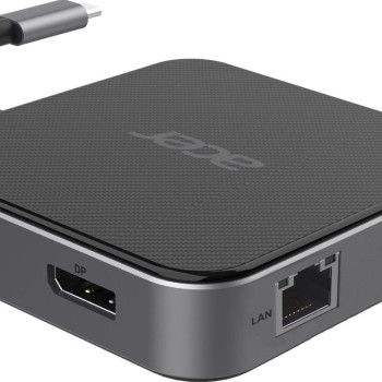 Acer 7‑in‑1 USB Type‑C dokstacija | Ethernet LAN (RJ‑45) porti 1 | DisplayPorti 1 | HDMI porti 1