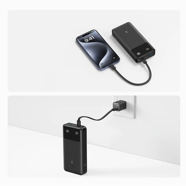 Anker Power Bank, B2B - Eiropa (izņemot Lielbritānijas spraudni), 30 W | A1384G11 | 20000 mAh | Melns