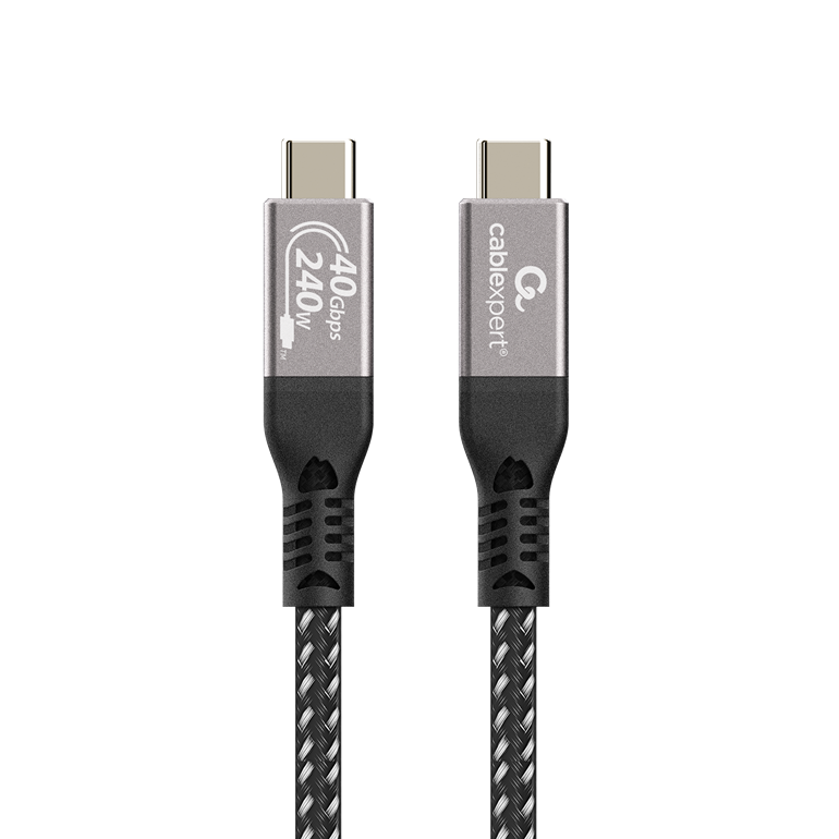 Cablexpert Premium USB4 Type-C charging and data cable, 40 Gbps, 240 W, 0.5 m | CCBP-USB4-CMCM240-0.5M