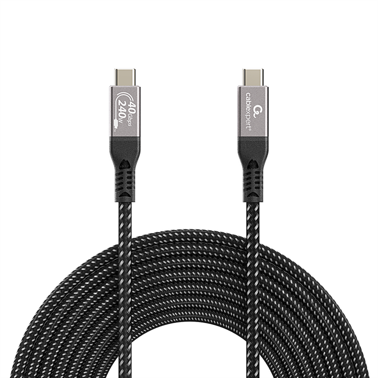 Cablexpert Premium USB4 Type-C charging and data cable, 40 Gbps, 240 W, 0.5 m | CCBP-USB4-CMCM240-0.5M