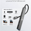 Goobay Slim 5-portu USB sadalītājs, USB-C uz USB-C/USB-A, 5 Gbit/s | 74460