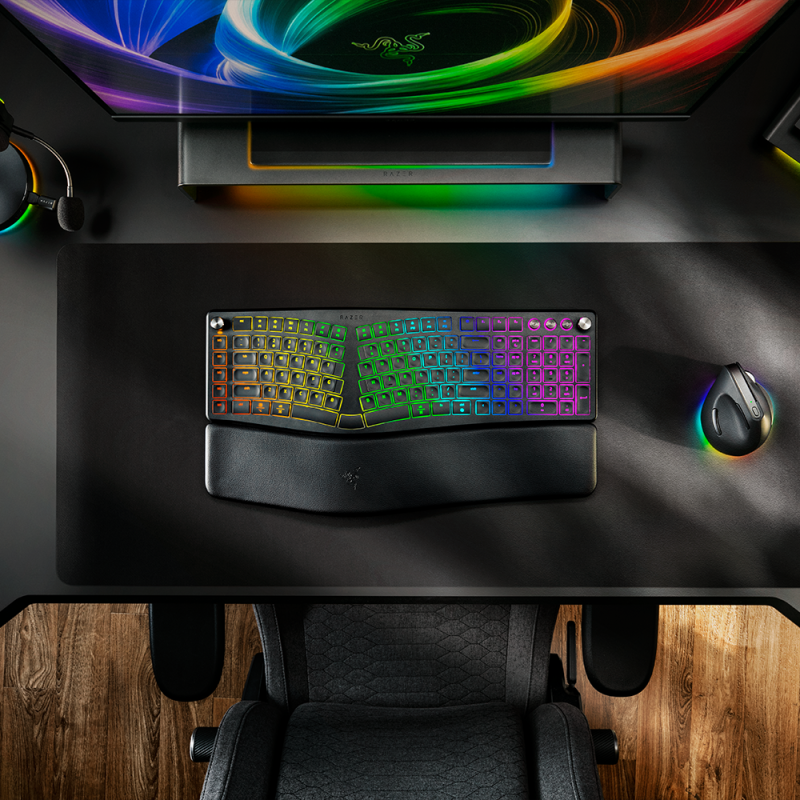 Razer Pro Type Ergo | Tastatūra | Bezvadu | ASV | Bluetooth | Šķērslēžu membrāna