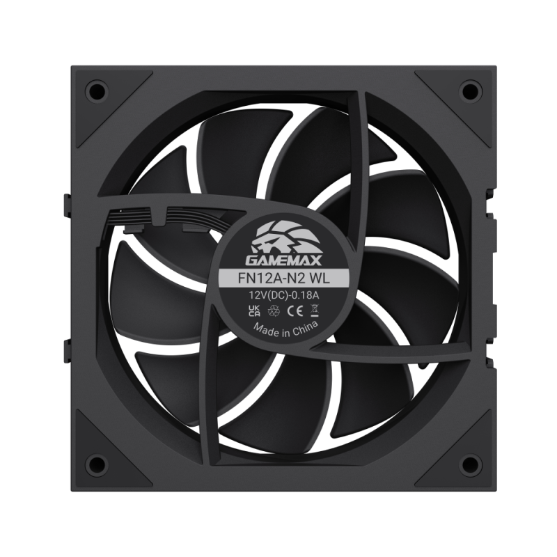 Gamemax FN12A-N2 WL | Korpusa ventilators | Melns
