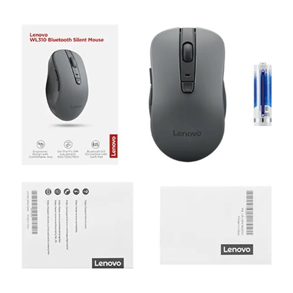 Lenovo | Silent Mouse | WL310 | Wireless | Bluetooth | Grey