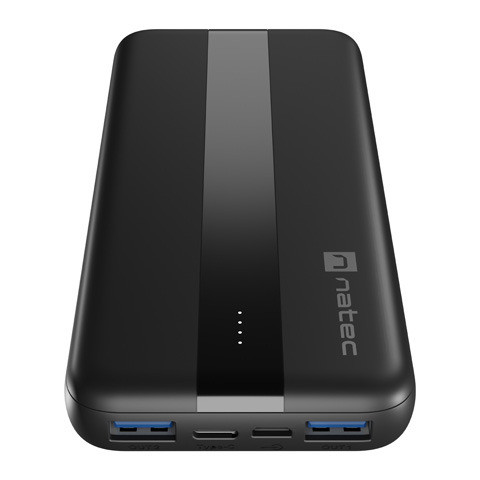 Natec Power Bank | Trevi Slim Q V2 | 10000 mAh | Melns