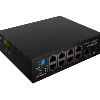 Lanberg PoE slēdzis 4xBT 4xAT SFP/ETH Din Nevadīts Fast Ethernet | ILFE-8P-1GE-1S-120 | Unmanaged | Din sliede, Rack