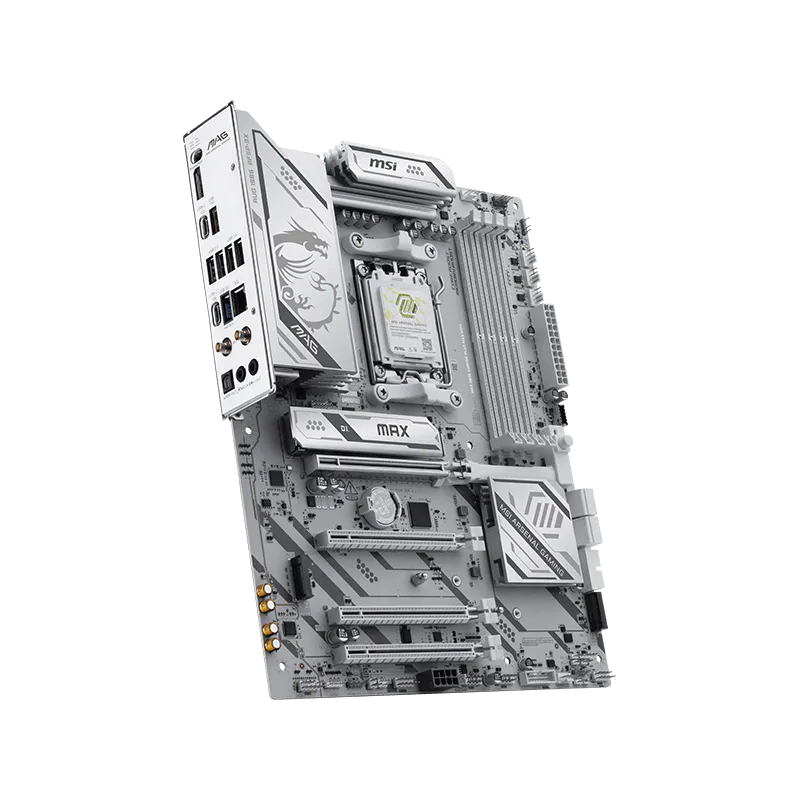 MSI MAG B850 GAMING PLUS MAX WIFI | Procesoru saime AMD | Procesora ligzda AM5 | DDR5 | Atbalstītie cietā diska interfeisi SATA, M.2 | SATA savienotāju skaits 4
