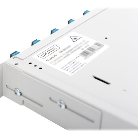 Fiber optikas locījumu kastes priekšējais panelis, ātrā bloķēšana, 12x SC DX, 1U | DN-96200-QL | Pelēks