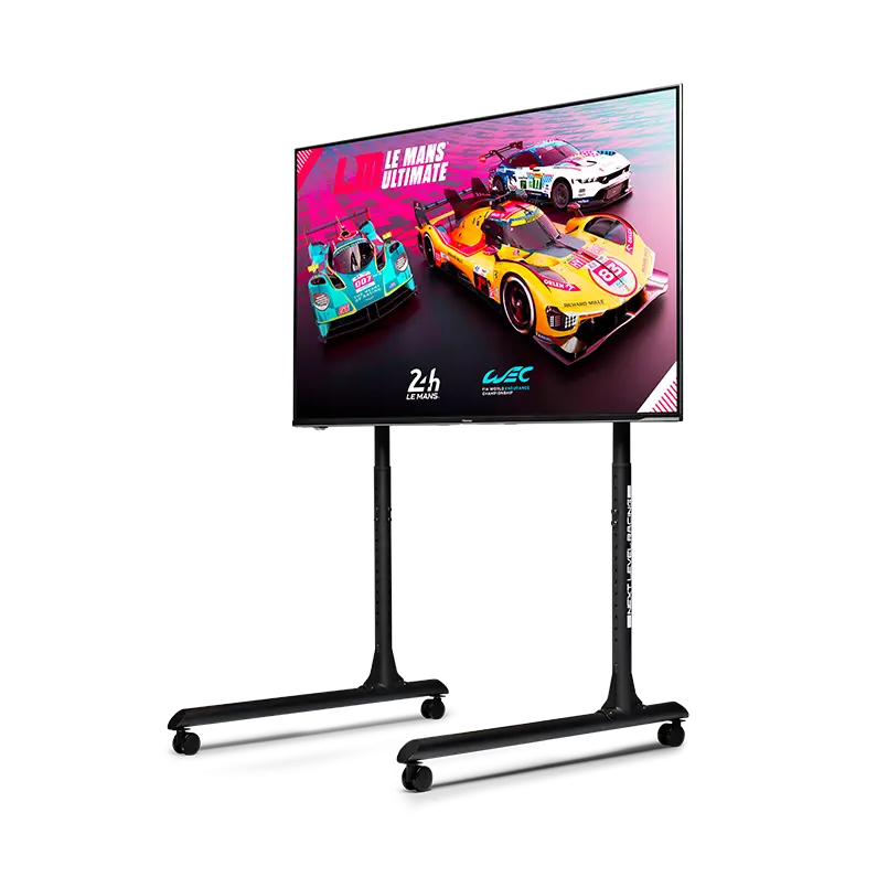 Next Level Racing Floor stand | Round Tube Freestanding Single Monitor Stand | Up to 65 " | Height adjustment, Tilt | Maximum weight (capacity) 50 kg | Black