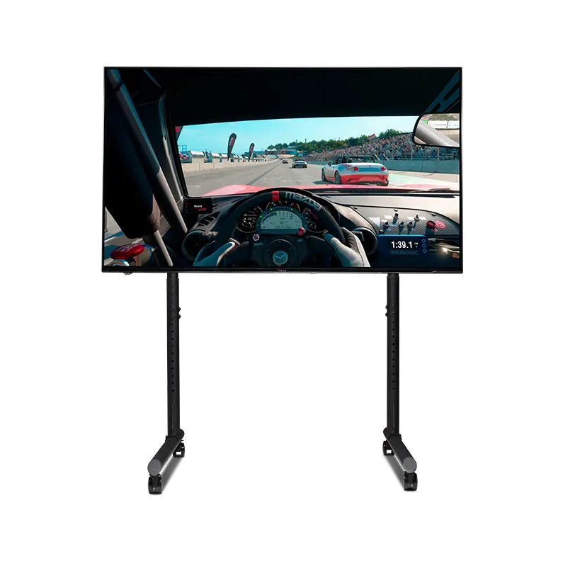 Next Level Racing Floor stand | Round Tube Freestanding Single Monitor Stand | Up to 65 " | Height adjustment, Tilt | Maximum weight (capacity) 50 kg | Black