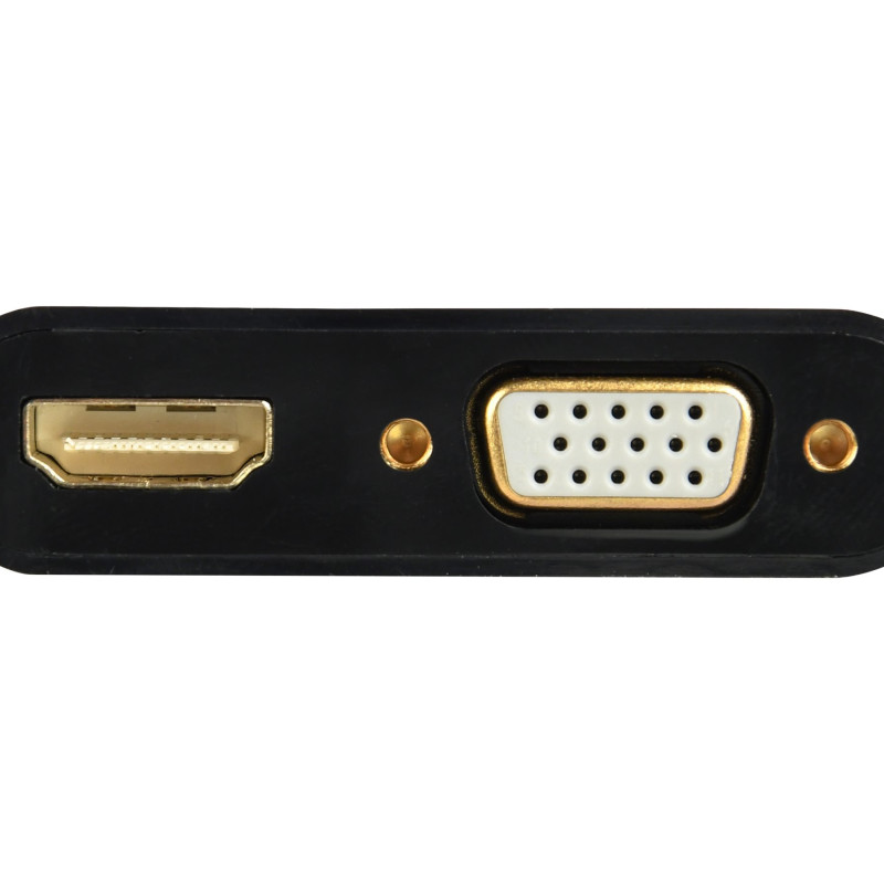 Gembird A-VGA-HDMI-02 VGA uz HDMI + VGA adaptera kabelis, 0.15 m, melns | Cablexpert