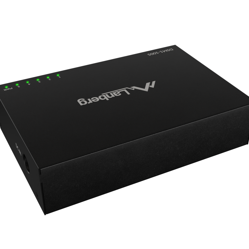 Lanberg pārslēdzējs 5x1GB/s Unmanaged Gigabit Ethernet galda 12V metāla korpuss | DSM1-1005 | Unmanaged | Desktop
