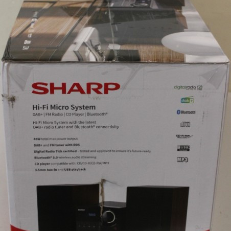 SALE OUT. Sharp XL-B517D(BR) Hi-Fi Micro System, CD/FM/USB/Bluetooth v5.0, Aux-in, 45W, Brown | Sharp Hi-Fi Micro System | XL-B517D(BR) | Brown | USB port | DAMAGED PACKAGING