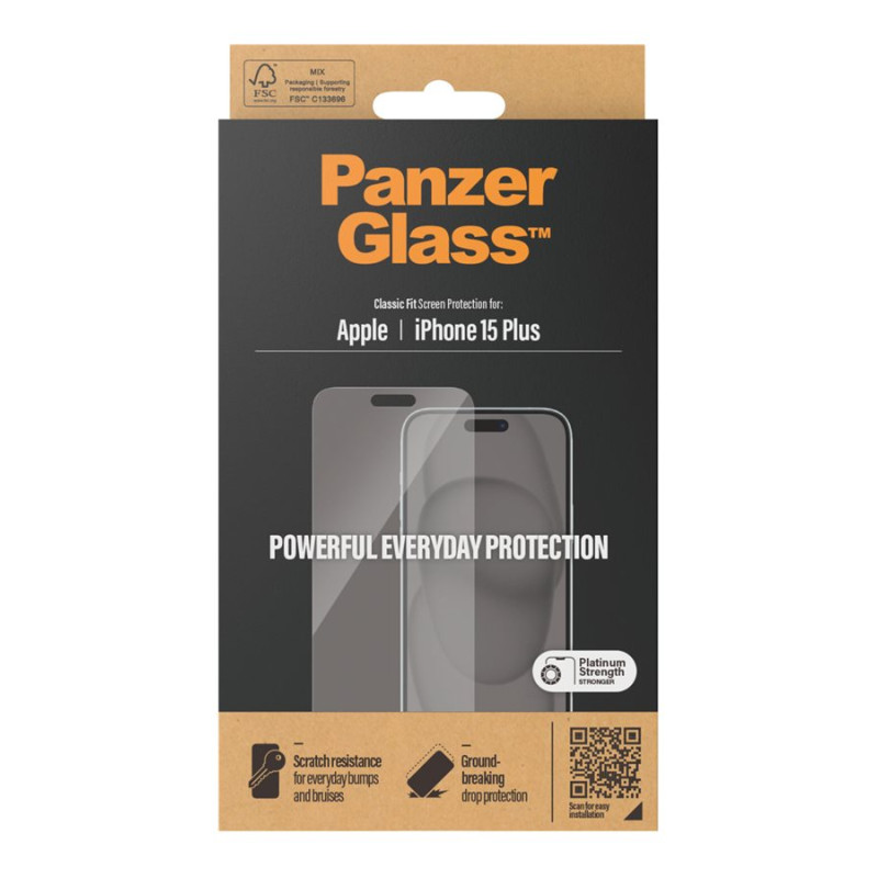PanzerGlass | Screen protector | Apple | IPhone 15 Plus | Glass | Transparent