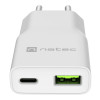 Natec Ribera USB Charger Gan Slim USB 1X USB-A + 1X USB-C 20W | NUC-2376
