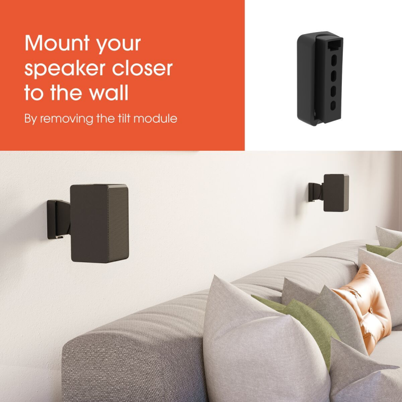 Vogels Wall mount | SWM 3021 Universalā skaļruņu sienas stiprinājuma kronšteins | Slīpums, rotācija | Maks. slodze 5 kg | Melns