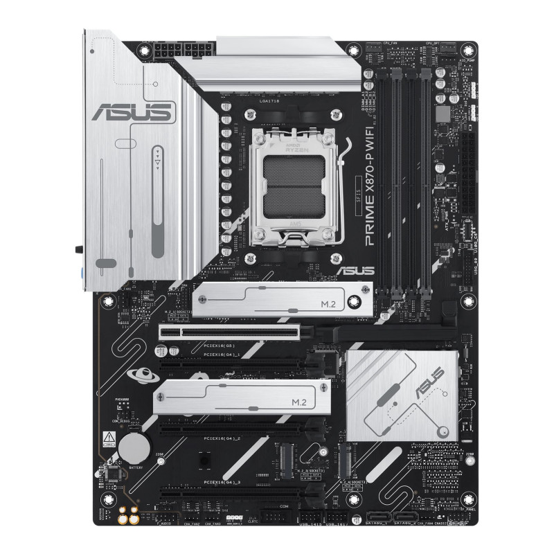 Asus | PRIME X870-P WIFI | Procesoru saime AMD | Procesora ligzda AM5 | DDR5 | Atbalstītie cietā diska interfeisi SATA, M.2 | SATA ligzdu skaits 2