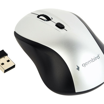 Gembird | Optiskā pele | MUSW-4B-02-BS | Bezvadu | USB | Melna/ sudraba
