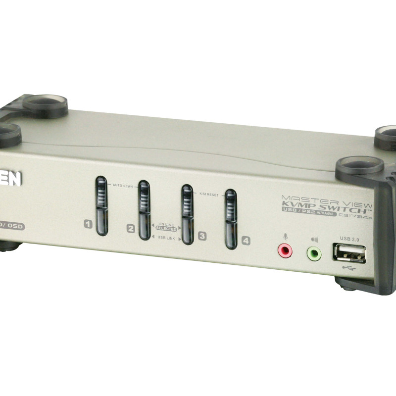 Aten | 4-Portu PS/2-USB VGA/Audio KVMP slēdzis ar OSD | CS1734B
