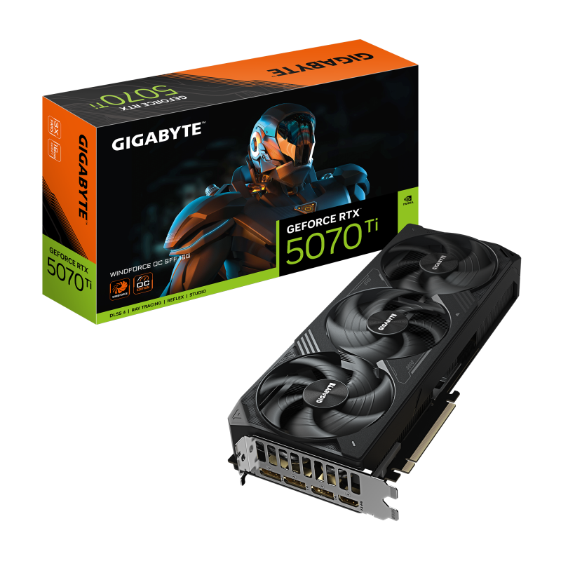 Gigabyte GeForce RTX 5070 Ti WINDFORCE OC SFF 16G | NVIDIA | 16 GB | GeForce RTX 5070 Ti | HDMI portu skaits 1 | PCI-E 5.0