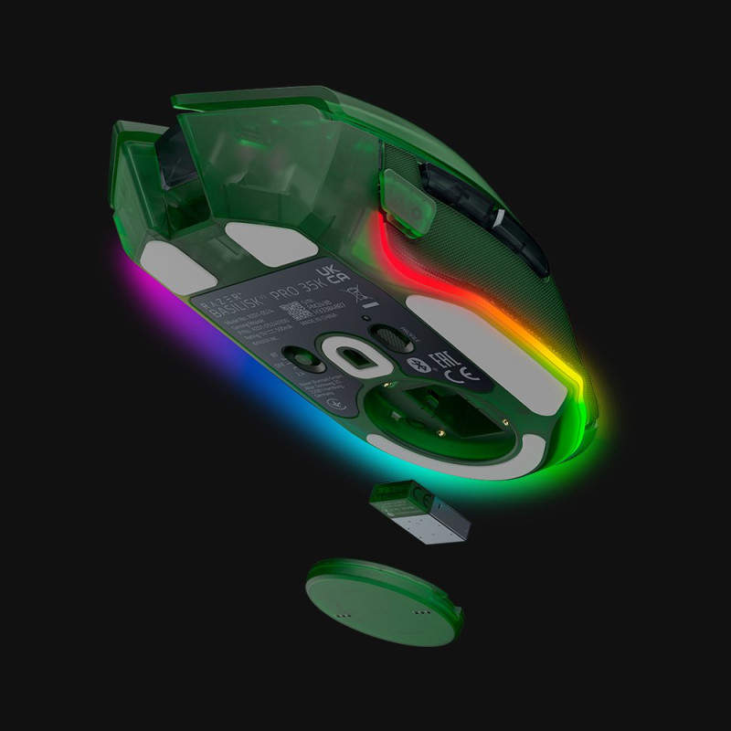 Razer | Basilisk V3 Pro 35K | Gaming Mouse | Wireless/Wired | Phantom Green Edition