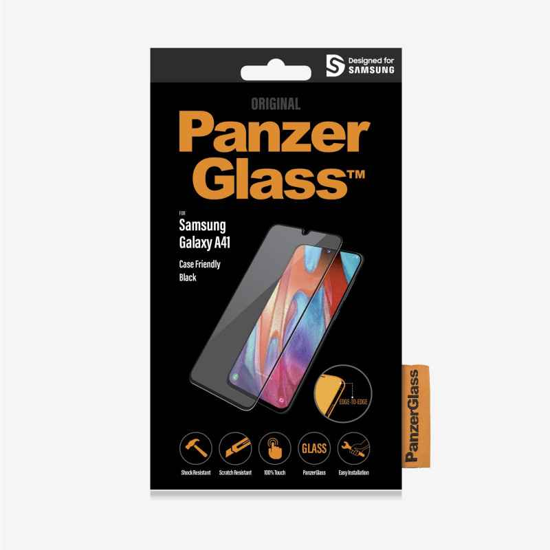 PanzerGlass | Ekrāna aizsargs | Samsung Galaxy | Samsung Galaxy A41 | Stikls | Melns/Kristāldzidrs | Caurspīdīgs ekrāna aizsargs