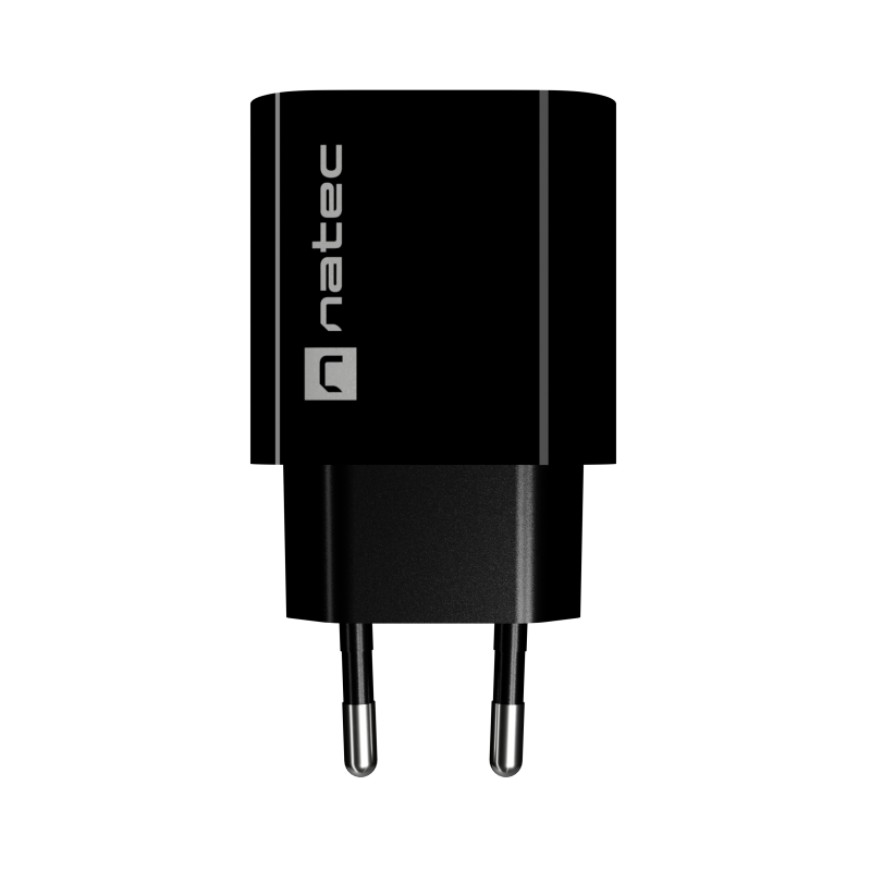 Natec Ribera USB lādētājs 1x USB-A + 1x USB-C 20W, melns