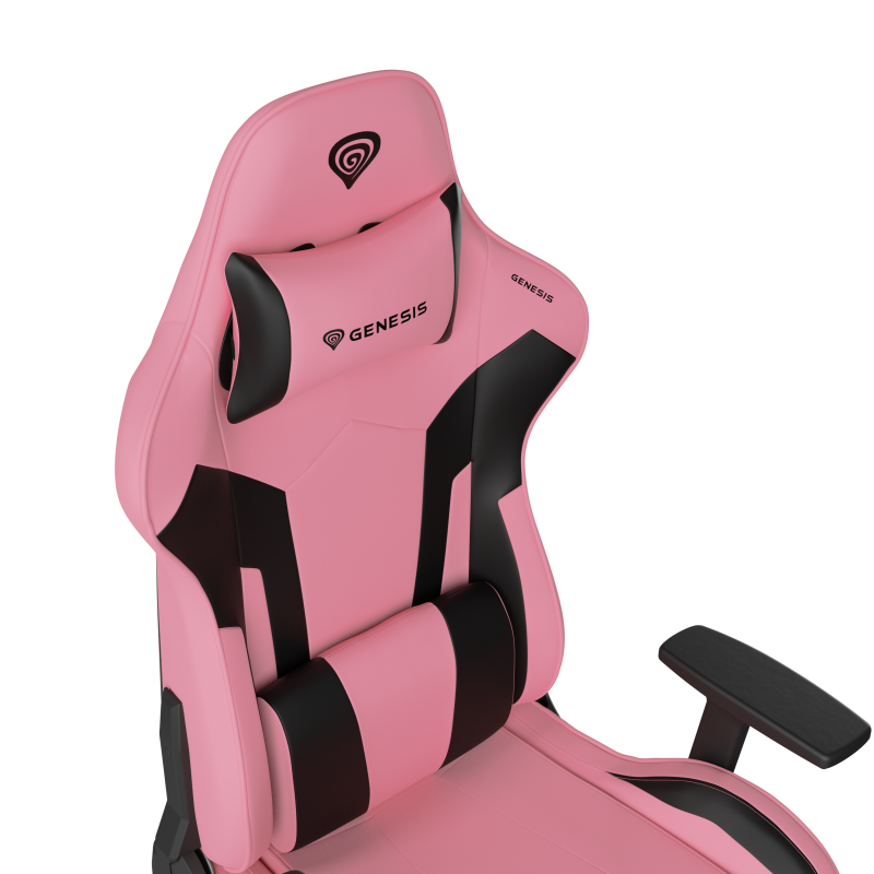 Genesis Gaming Chair Nitro 720 Atzveltne: ekoloģiskā āda, Sēdeklis: ekoloģiskā āda, Pamatne: metāls, Ritenīši: neilons ar CareGlide pārklājumu | Melna/Rozā