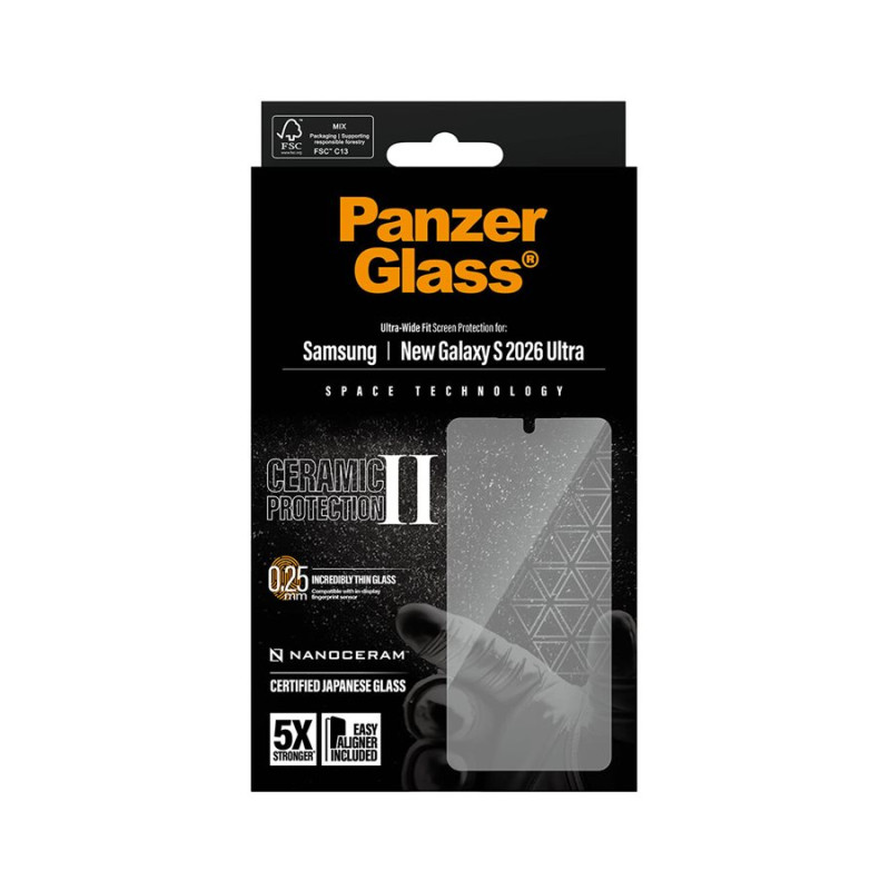 PanzerGlass Keramiskais ekrāna aizsargs Samsung New Galaxy S26 Ultra | Ultra-Plata pielāgošana ar EasyAligner | PanzerGlass