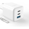 Fixed Mini 2x USB-C un USB GaN lādētājs 65W
