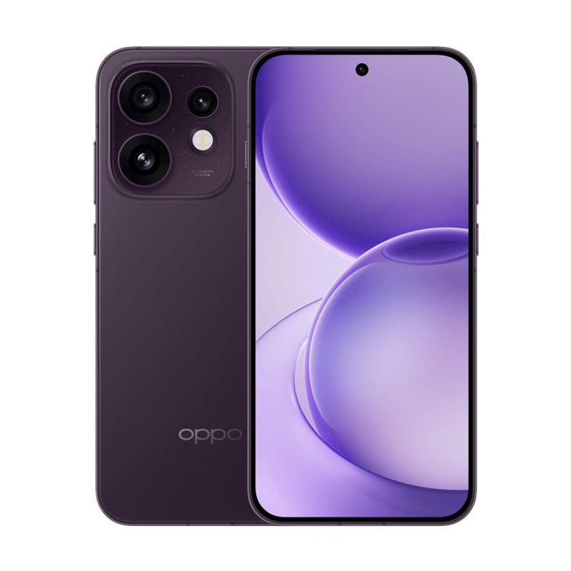 OPPO Reno16 5G (CPH2865) | Purple Black | 6.32 " | AMOLED | 2640 x 1216 pixels | Qualcomm | Snapdragon 7 Gen 4 | Internal RAM 8 GB | 256 GB | Dual SIM | 5G | Main camera resolution 50+50+50 MP | Secondary camera resolution 50 MP | Android | 16