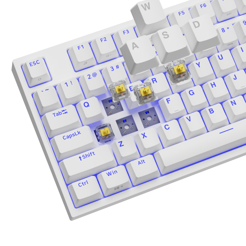 Genesis | THOR 404 TKL | Mehāniskā spēļu tastatūra | Vadu | US | Gateron Yellow Pro | Balta | RGB