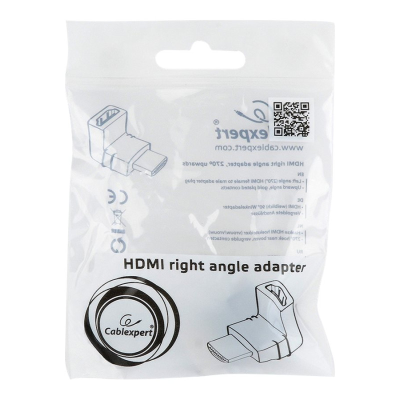 Cablexpert HDMI labais leņķa adapters, 270° uz augšu | Cablexpert