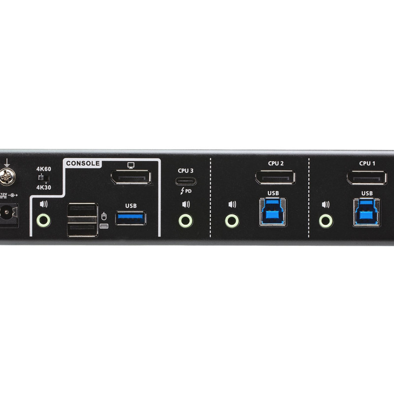 Aten | 3-portu USB-C DisplayPort hibrīds KVMP slēdzis | CS1953