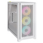 Corsair | Tempered Glass PC Case | iCUE 4000D RGB AIRFLOW | Side window | White | Mid-Tower