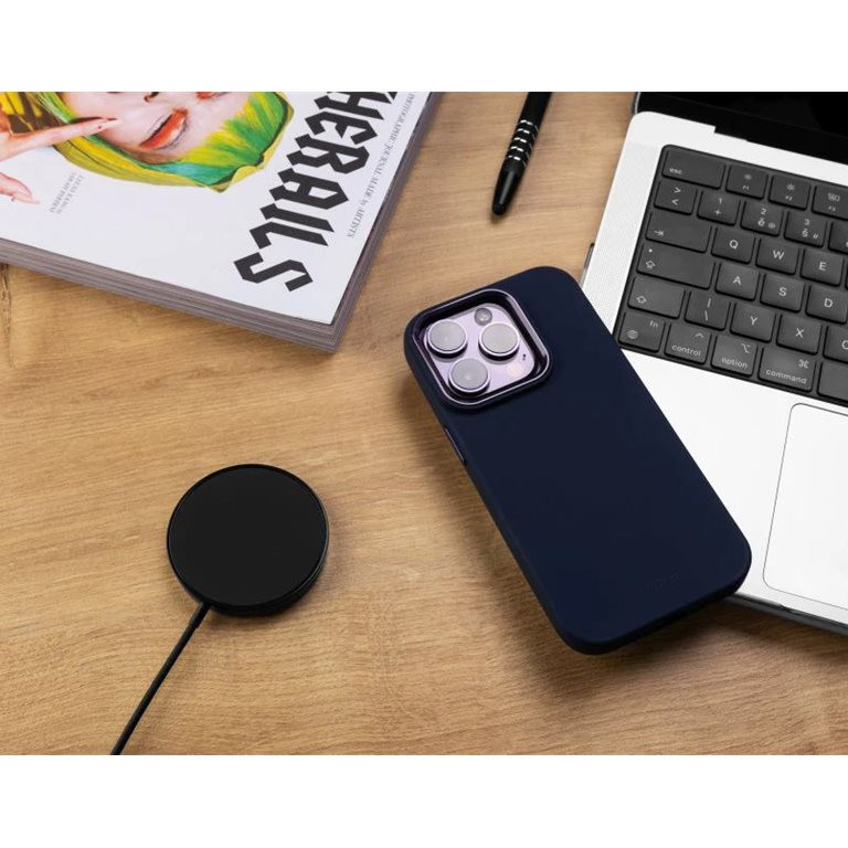 Fixed | MagFlow | Aizmugures vāciņš | Apple | iPhone 15 | Šķidrais silikons | Zils