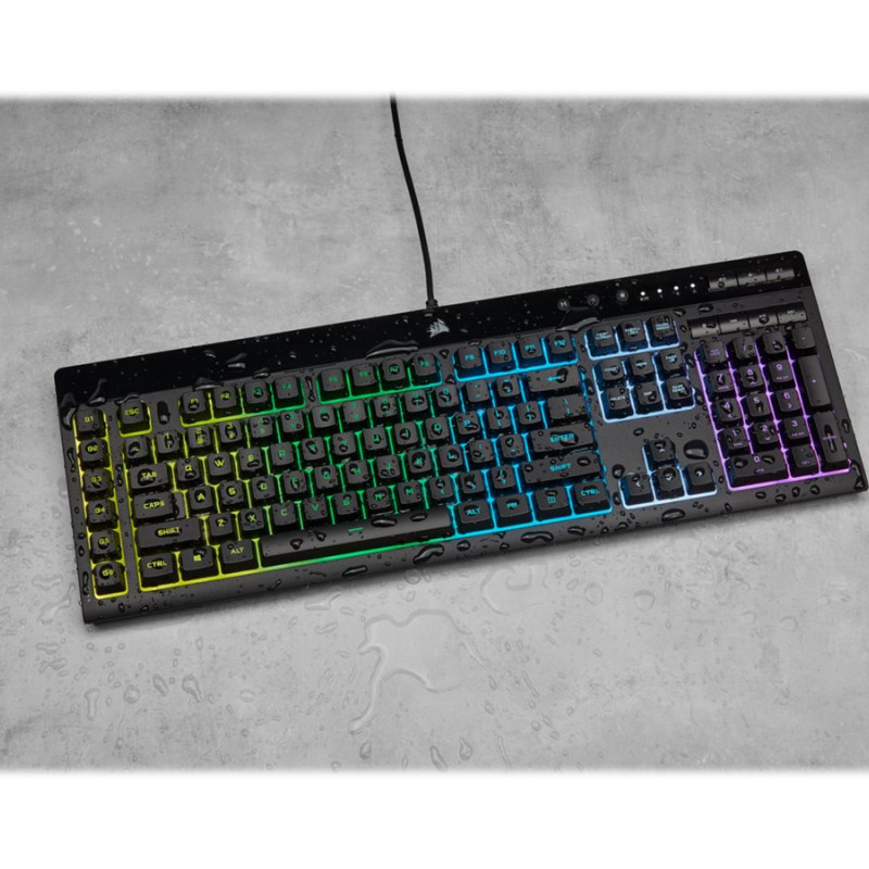 Corsair | Gumijas kupols | Spēļu klaviatūra | K55 RGB PRO | Spēļu klaviatūra | Ar vadu | RGB LED gaismas | US | Melna