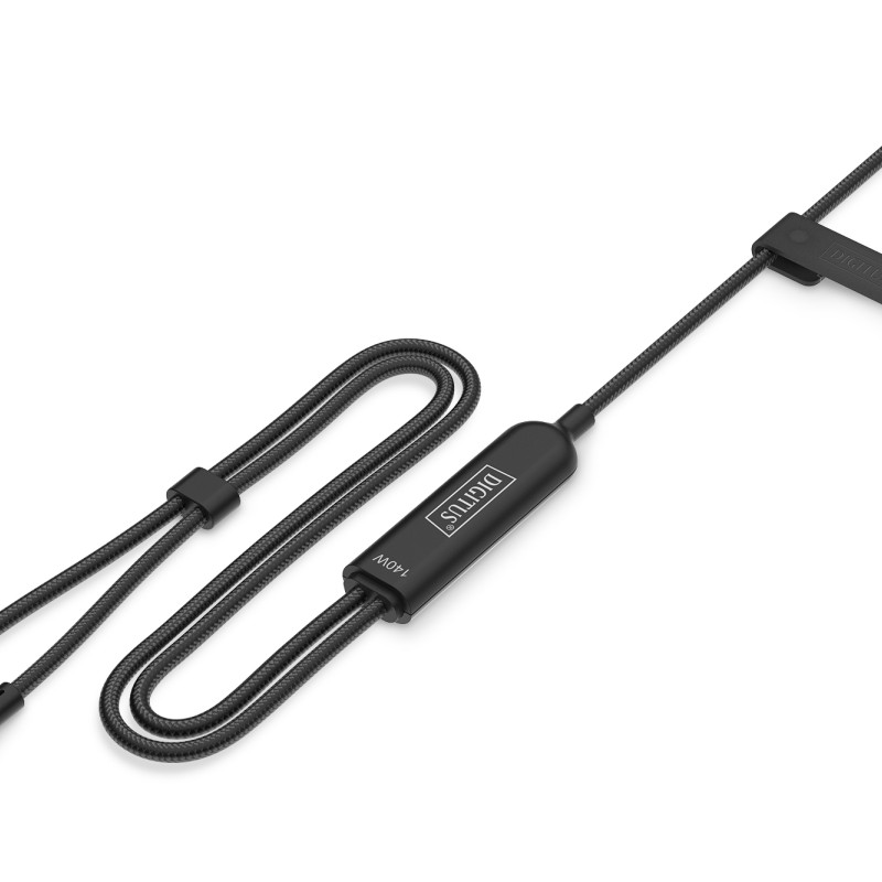 Digitus | USB-C 2in1 uzlādes kabelis, 140W | AK-300170-018-S
