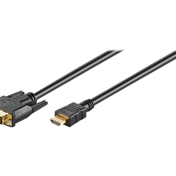 Goobay | DVI-D/HDMI kabelis, zeltīts | DVI-D spraudnis Single-Link (18+1 pin) | HDMI spraudnis (tips A) | HDMI uz DVI-D | 1.5 m