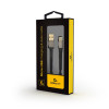 Cablexpert kokvilnas pinuma Micro-USB kabelis ar metāla savienotājiem, 1.8 m, melns, blisterī | Cablexpert