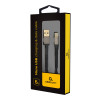 Cablexpert kokvilnas pinuma Micro-USB kabelis ar metāla savienotājiem, 1.8 m, melns, blisterī | Cablexpert