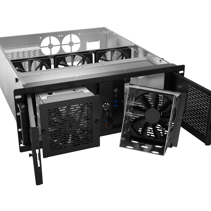 Lanberg Rackmount server chassis ATX 520/12 19"/4U | SC01-5204-12B