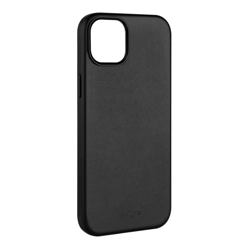 Fixed MagLeather | Aizmugures vāks | Apple | iPhone 16 | Āda | Melns