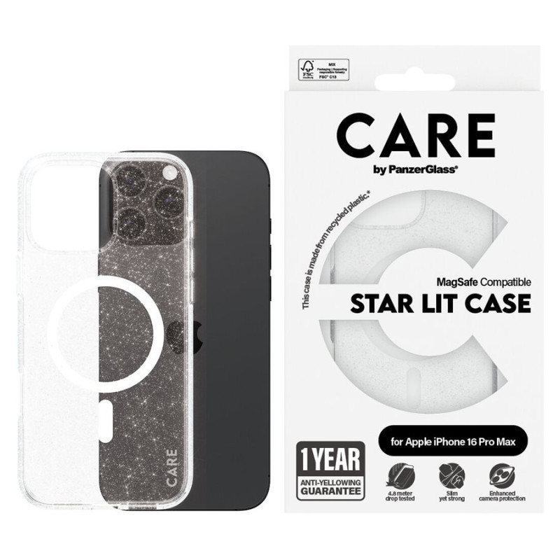 CARE Flagship Case | Back cover | Apple | iPhone 16 Pro Max | Recycled plastic | White | Urban Combat Star Lit with MagSafe