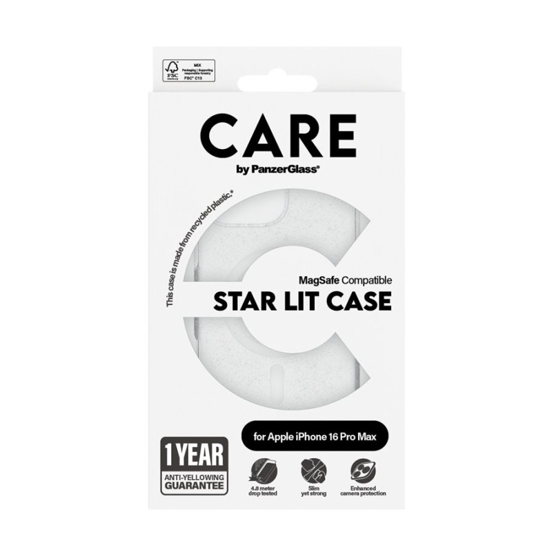 CARE Flagship Case | Back cover | Apple | iPhone 16 Pro Max | Recycled plastic | White | Urban Combat Star Lit with MagSafe