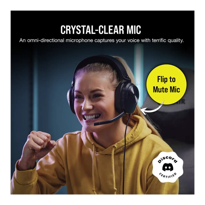 Corsair | Surround spēļu austiņas | HS55 | Vadu | Pār ausīm